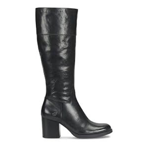 New BORN Brandy Black Tall Leather Boots Size 7 M (B)